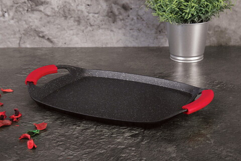 Tava grill Berlinger Haus, Burgundy, 36x23 cm, aluminiu forjat, rosu/negru