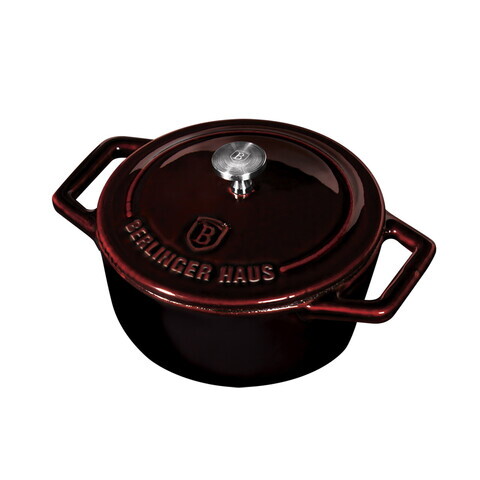 Cratita cu capac Berlinger Haus, Strong Mold, 10 cm, 310 ml, fonta, visiniu