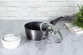 Cratita cu capac Berlinger Haus, Carbon Pro, 16 cm, 1.2 L, aluminiu forjat, gri inchis