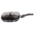 Tigaie grill cu capac Berlinger Haus, Carbon Pro, 28 cm, 2.1 L, aluminiu forjat, gri inchis