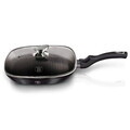 Tigaie grill cu capac Berlinger Haus, Carbon Pro, 28 cm, 2.1 L, aluminiu forjat, gri inchis