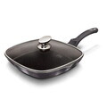 Tigaie grill cu capac Berlinger Haus, Carbon Pro, 28 cm, 2.1 L, aluminiu forjat, gri inchis