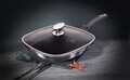 Tigaie grill cu capac Berlinger Haus, Carbon Pro, 28 cm, 2.1 L, aluminiu forjat, gri inchis