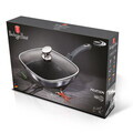 Tigaie grill cu capac Berlinger Haus, Carbon Pro, 28 cm, 2.1 L, aluminiu forjat, gri inchis