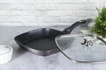 Tigaie grill cu capac Berlinger Haus, Carbon Pro, 28 cm, 2.1 L, aluminiu forjat, gri inchis