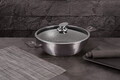 Tigaie Wok cu capac Berlinger Haus, Carbon Pro, 30 cm, aluminiu forjat, gri inchis