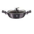 Oala cu capac Berlinger Haus, Carbon Pro, 28 cm, 3.8 L, aluminiu forjat, gri inchis