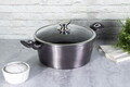 Oala cu capac Berlinger Haus, Carbon Pro, 30 cm, 8 L, aluminiu forjat, gri inchis
