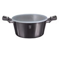Oala cu capac Berlinger Haus, Carbon Pro, 30 cm, 8 L, aluminiu forjat, gri inchis