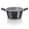 Oala cu capac Berlinger Haus, Carbon Pro, 30 cm, 8 L, aluminiu forjat, gri inchis
