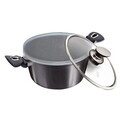 Oala cu capac Berlinger Haus, Carbon Pro, 30 cm, 8 L, aluminiu forjat, gri inchis