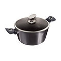Oala cu capac Berlinger Haus, Carbon Pro, 30 cm, 8 L, aluminiu forjat, gri inchis