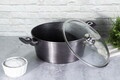 Oala cu capac Berlinger Haus, Carbon Pro, 30 cm, 8 L, aluminiu forjat, gri inchis