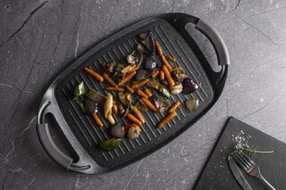 Gri inchis;Negru, Tava grill 47x29 cm