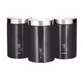 Set 3 recipiente depozitare Berlinger Haus, Carbon Pro, 11x17.8 cm, inox, gri inchis/argintiu