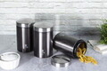 Set 3 recipiente depozitare Berlinger Haus, Carbon Pro, 11x17.8 cm, inox, gri inchis/argintiu