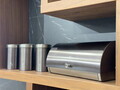 Set cutie pentru paine si 3 recipiente Berlinger Haus, Carbon Pro, 38.5x28x18.5 cm, inox, gri inchis/argintiu