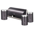 Set cutie pentru paine si 3 recipiente Berlinger Haus, Carbon Pro, 38.5x28x18.5 cm, inox, gri inchis/argintiu