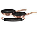 Set 2 tigai si tava Berlinger Haus, Rose Gold, 22 cm / 26 cm / 36x23 cm, aluminiu forjat, roz