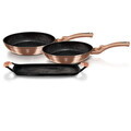 Set 2 tigai si tava Berlinger Haus, Rose Gold, 22 cm / 26 cm / 36x23 cm, aluminiu forjat, roz