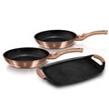 Set 2 tigai si tava Berlinger Haus, Rose Gold, 22 cm / 26 cm / 36x23 cm, aluminiu forjat, roz