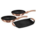 Set 2 tigai si tava Berlinger Haus, Rose Gold, 22 cm / 26 cm / 36x23 cm, aluminiu forjat, roz