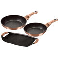Set 2 tigai si tava Berlinger Haus, Rose Gold, 22 cm / 26 cm / 36x23 cm, aluminiu forjat, roz