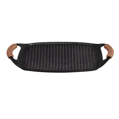 Tava grill Berlinger Haus, Rose Gold, 47x29 cm, aluminiu forjat, roz/negru