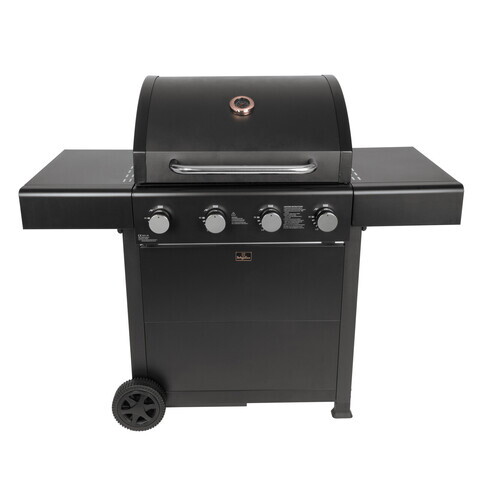 Gratar cu gaz Berlinger Haus, Outdoor, 60x41.5 cm, 2.2 KW x 4, negru