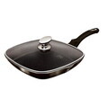 Tigaie grill cu capac Berlinger Haus, Shiny Black, 28 cm, 2.1 L, aluminiu forjat, negru