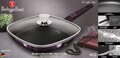 Tigaie grill cu capac Berlinger Haus, Purple Eclipse, 28 cm, 2.1 L, aluminiu forjat, mov
