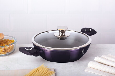Oala cu capac Berlinger Haus, Purple Eclipse, 24 cm, 2.3 L, aluminiu forjat, mov