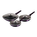 Set 3 tigai cu capac Berlinger Haus, Purple Eclipse, 20/24/28 cm, aluminiu forjat, mov