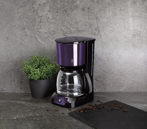 Aparat electric de cafea Berlinger Haus, Purple Eclipse, 800W, 1.5 L, plastic/inox, mov/transparent