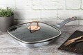 Tigaie grill cu capac Berlinger Haus, Moonlight, 28 cm, 2.1 L, aluminiu forjat, gri