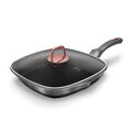 Tigaie grill cu capac Berlinger Haus, Moonlight, 28 cm, 2.1 L, aluminiu forjat, gri