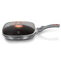 Tigaie grill cu capac Berlinger Haus, Moonlight, 28 cm, 2.1 L, aluminiu forjat, gri