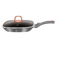 Tigaie grill cu capac Berlinger Haus, Moonlight, 28 cm, 2.1 L, aluminiu forjat, gri