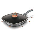 Tigaie grill cu capac Berlinger Haus, Moonlight, 28 cm, 2.1 L, aluminiu forjat, gri