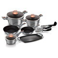 Set pentru gatit Berlinger Haus, Moonlight, 14 piese, aluminiu forjat, gri
