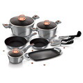 Set pentru gatit Berlinger Haus, Moonlight, 14 piese, aluminiu forjat, gri