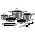 Set pentru gatit Berlinger Haus, Moonlight, 14 piese, aluminiu forjat, gri