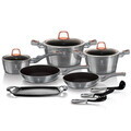 Set pentru gatit Berlinger Haus, Moonlight, 14 piese, aluminiu forjat, gri