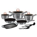 Set pentru gatit Berlinger Haus, Moonlight, 14 piese, aluminiu forjat, gri