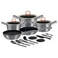 Set pentru gatit Berlinger Haus, Moonlight, 17 piese, aluminiu forjat, gri