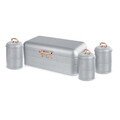 Set cutie pentru paine si 3 recipiente Berlinger Haus, Moonlight, 42.5x23x16 cm, otel carbon, gri