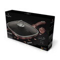 Tigaie grill cu capac Berlinger Haus, I-Rose, 28 cm, 2.1 L, aluminiu forjat, roz