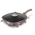 Tigaie grill cu capac Berlinger Haus, I-Rose, 28 cm, 2.1 L, aluminiu forjat, roz