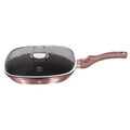 Tigaie grill cu capac Berlinger Haus, I-Rose, 28 cm, 2.1 L, aluminiu forjat, roz