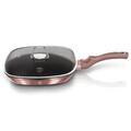 Tigaie grill cu capac Berlinger Haus, I-Rose, 28 cm, 2.1 L, aluminiu forjat, roz